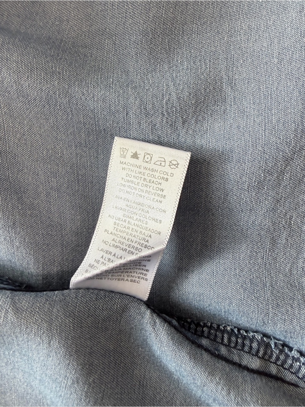 Light Chambray Button-Down Shirt Dress - Blue - Picture 4 of 11